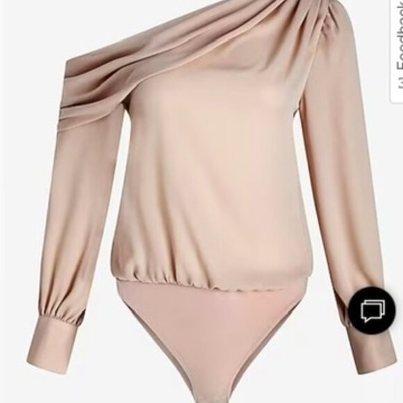 Off The Shoulder Draped Balloon Sleeve Bodysuit - Picture 5 of 5